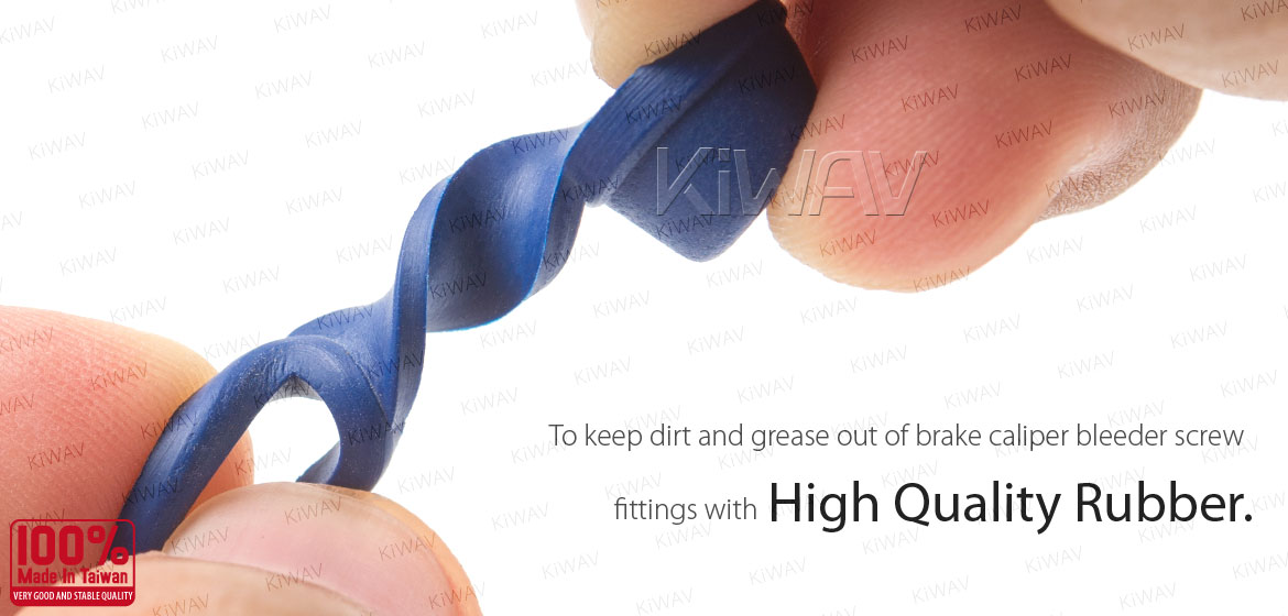 KiWAV motorcycle brake caliper bleeder rubber cap blue