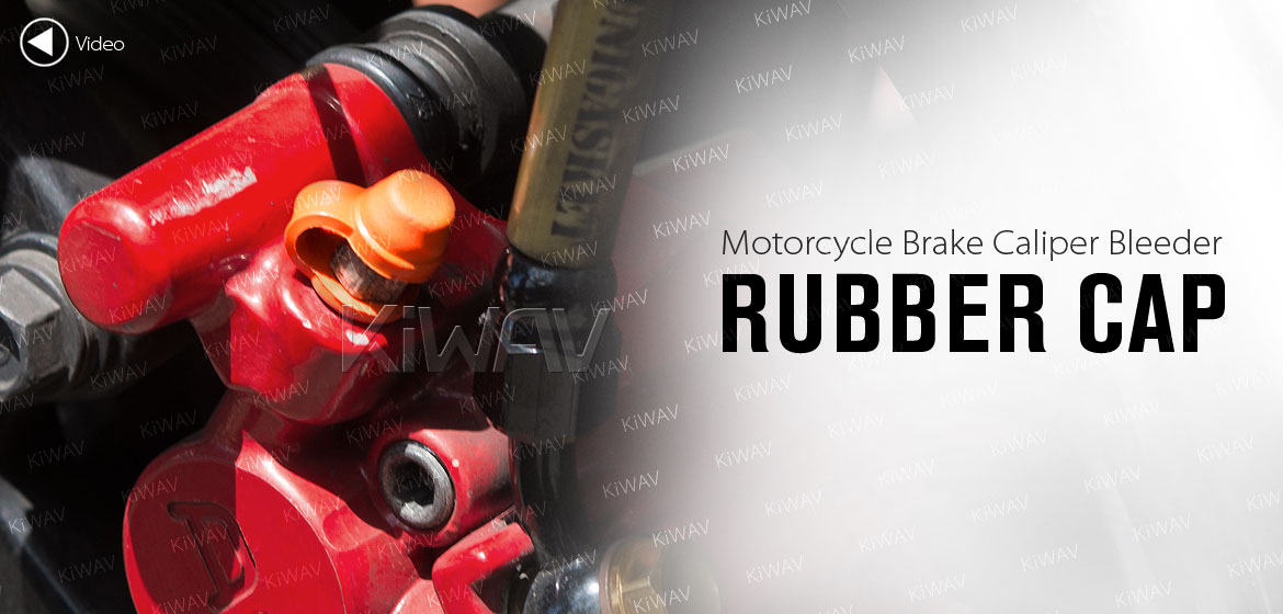 KiWAV motorcycle brake caliper bleeder rubber cap orange