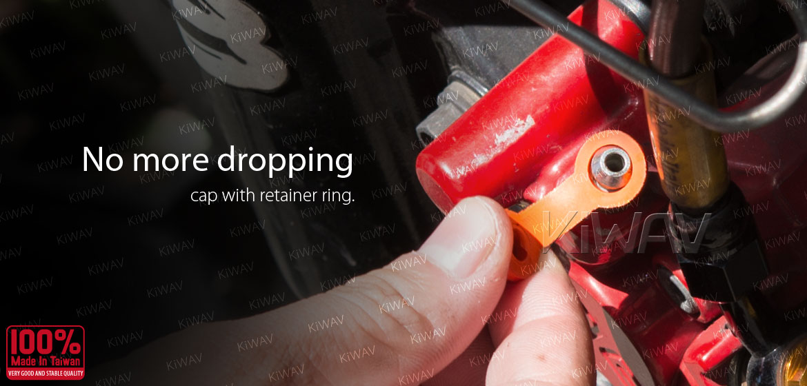 KiWAV motorcycle brake caliper bleeder rubber cap orange