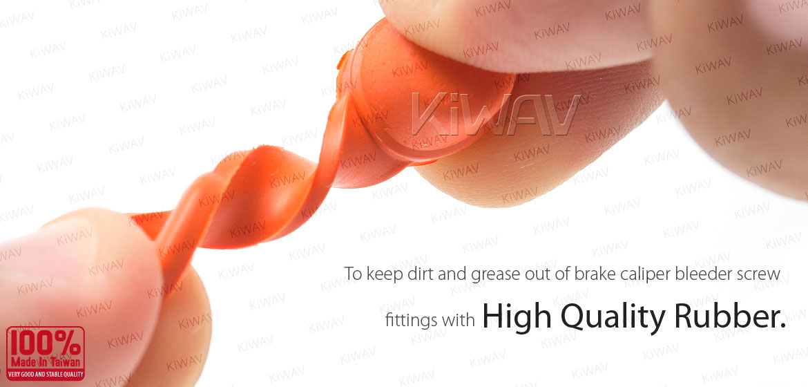 KiWAV motorcycle brake caliper bleeder rubber cap orange