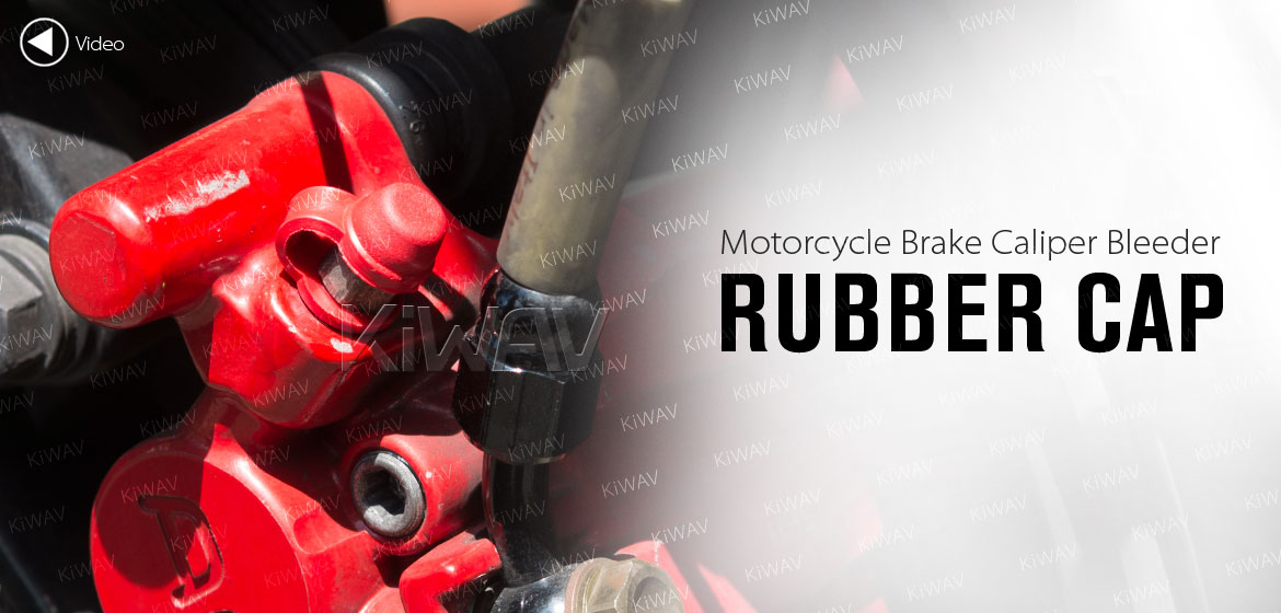 KiWAV motorcycle brake caliper bleeder rubber cap red
