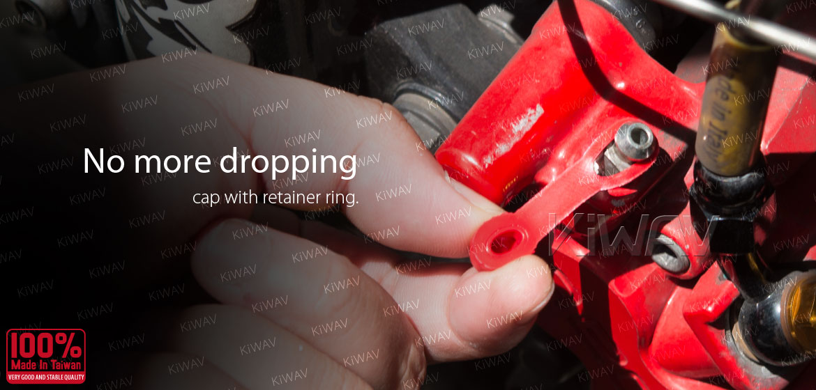 KiWAV motorcycle brake caliper bleeder rubber cap red