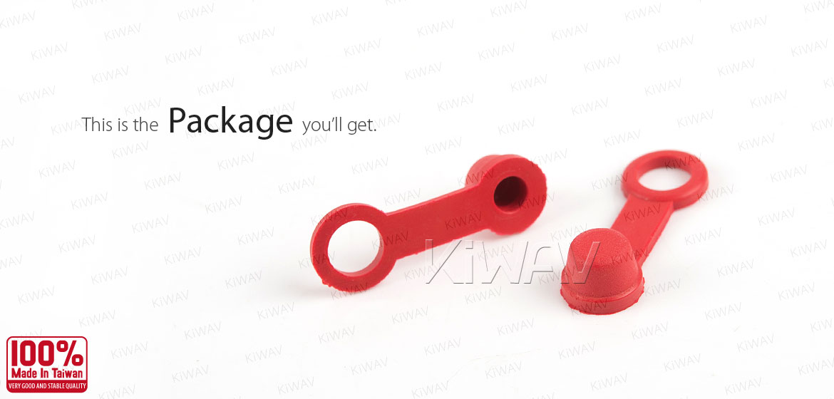 KiWAV motorcycle brake caliper bleeder rubber cap red