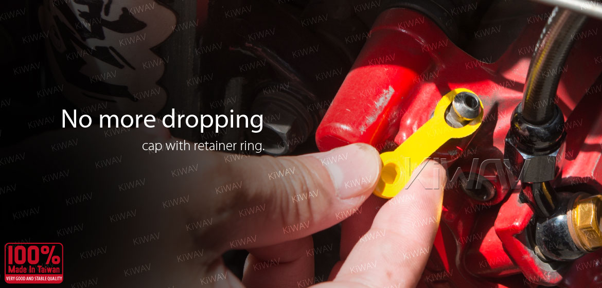 KiWAV motorcycle brake caliper bleeder rubber cap yellow