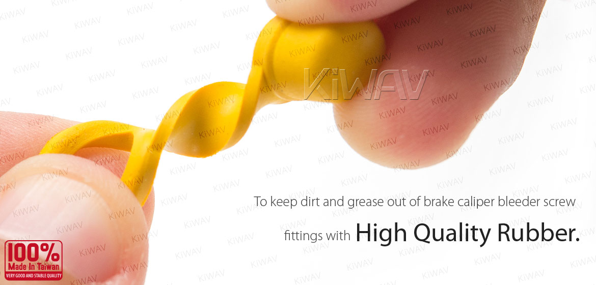 KiWAV motorcycle brake caliper bleeder rubber cap yellow