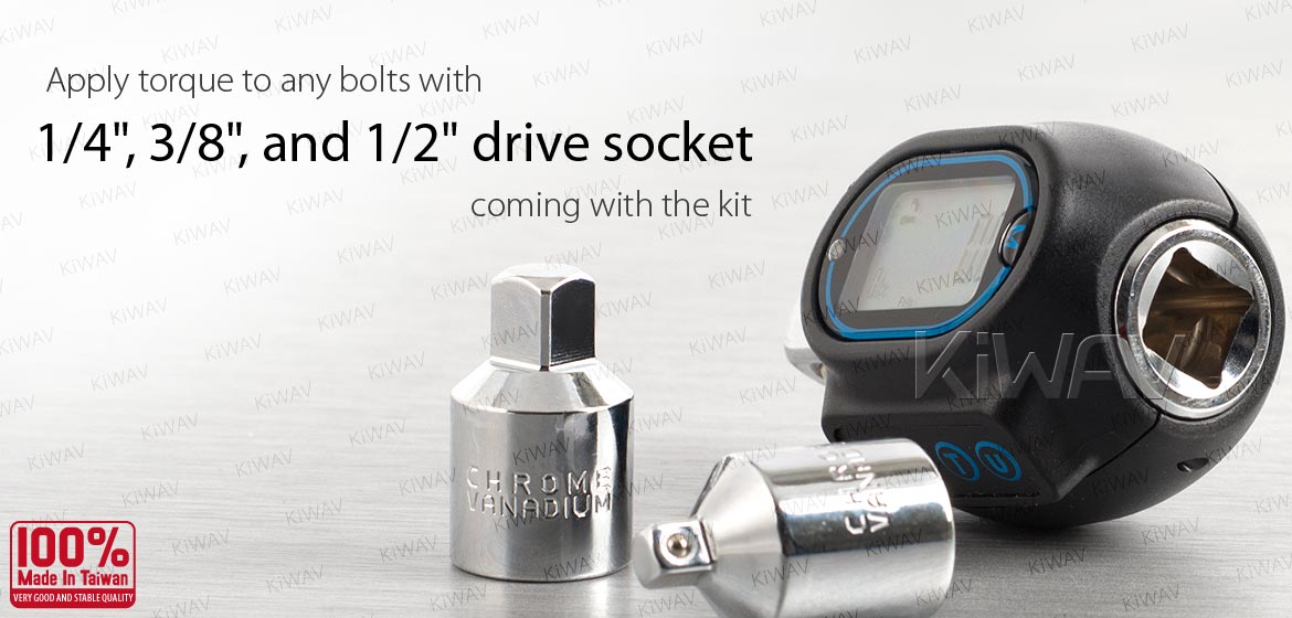 KiWAV digital torque adapter for 1/2 inch drive