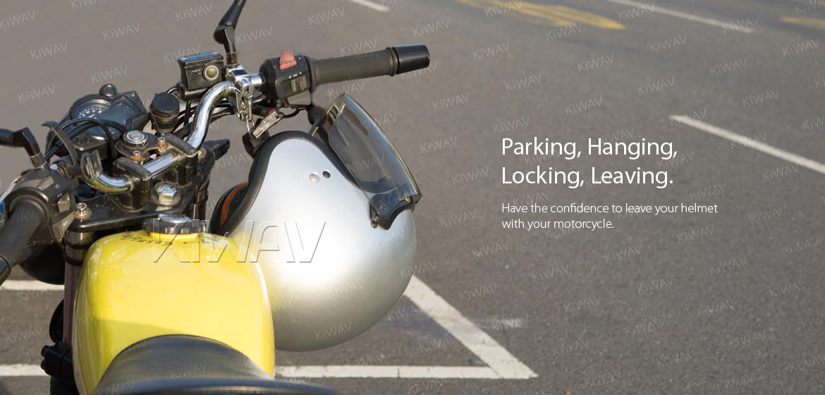 KiWAV motorcycle helmet lock chrome fit for 7/8 inch handlebar lever/brake clamp