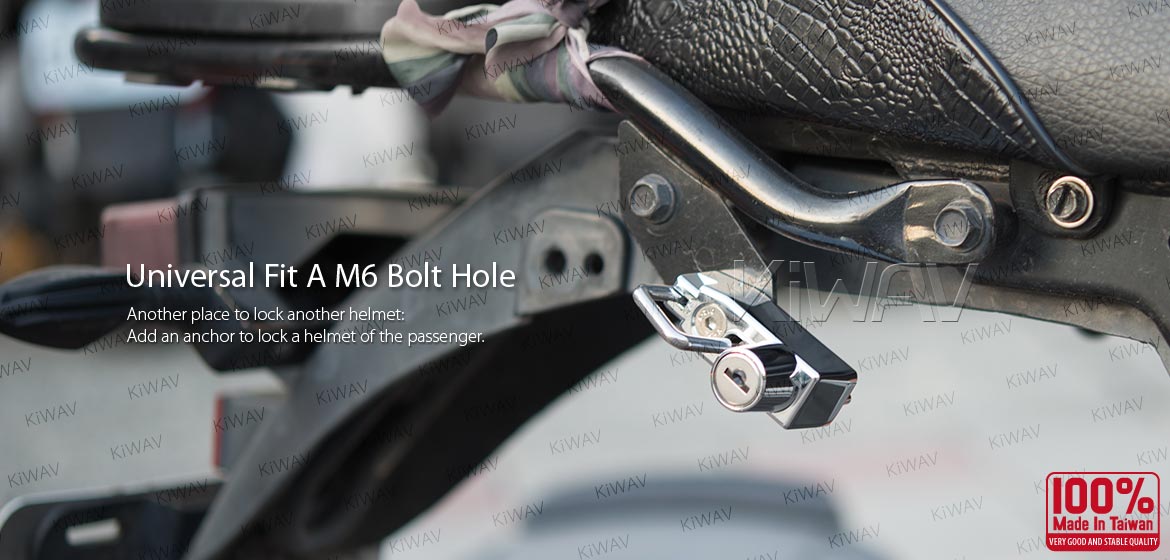 KiWAV motorcycle helmet lock chrome fit for 7/8 inch handlebar lever/brake clamp
