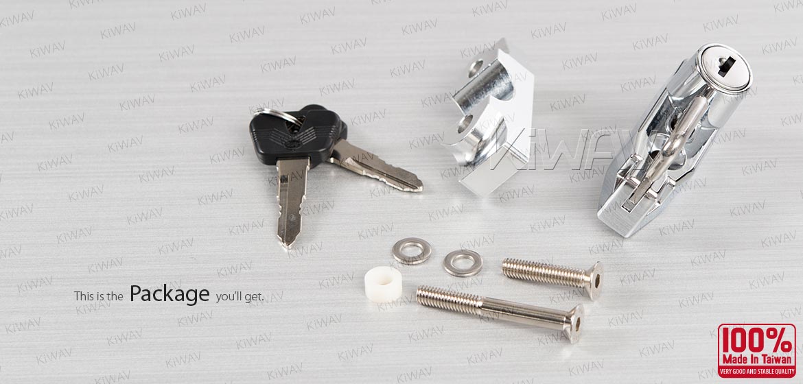 KiWAV motorcycle helmet lock chrome fit for 7/8 inch handlebar lever/brake clamp