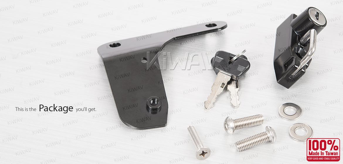 KiWAV motorcycle helmet lock black for Honda CBR250R 11-14, CBR400R 13-, CB400F/CB400X 13- 