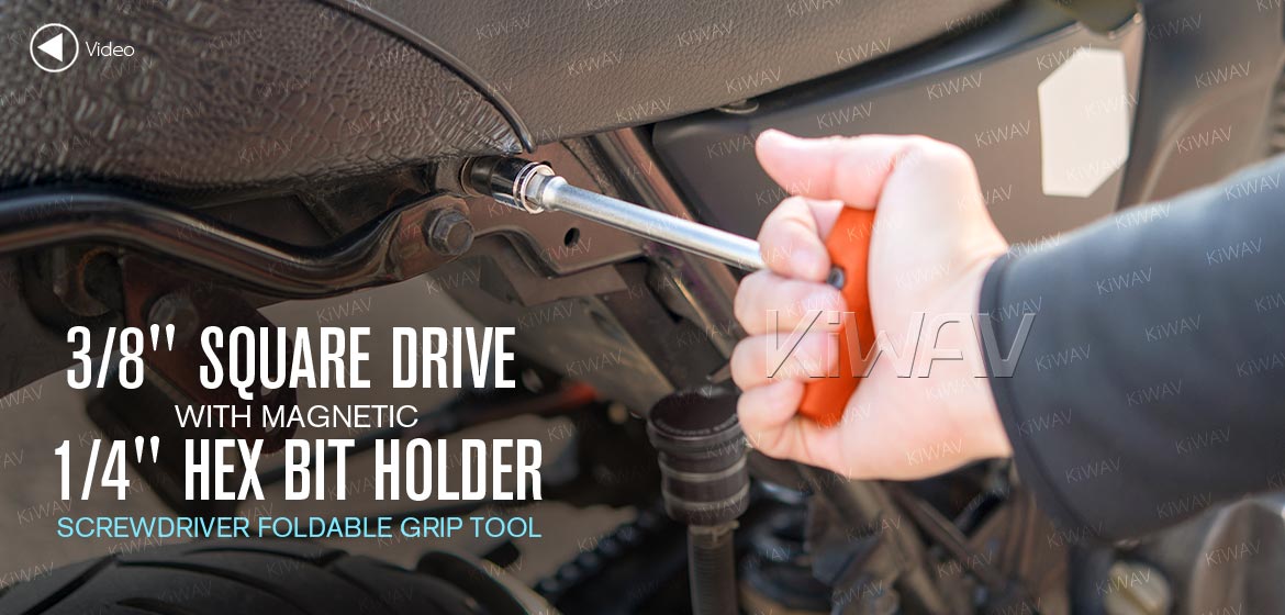 工具とアクセサリー: 回転式グリップ付きドライバー オレンジ 3/8