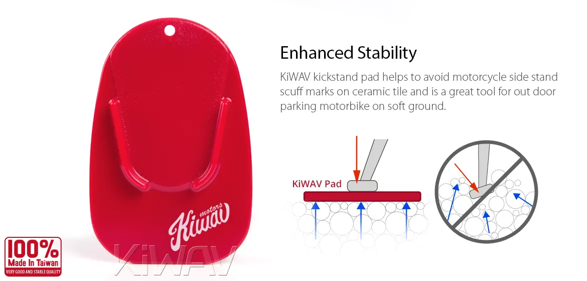 KiWAV motorcycle motorcross red kickstand pad