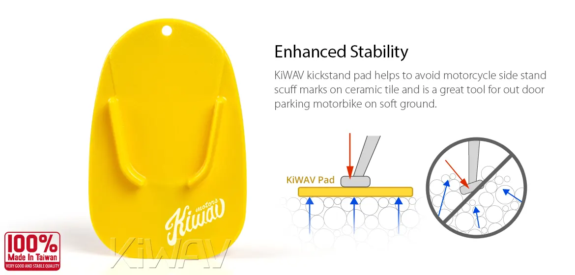 KiWAV motorcycle motorcross yellow kickstand pad