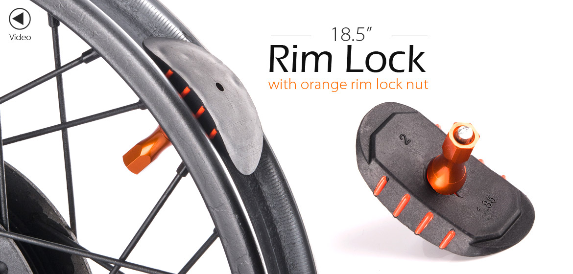KiWAV Motorcycle Dirt Bike Rim Alloy Lock 1.85 inch with orange rim lock nut