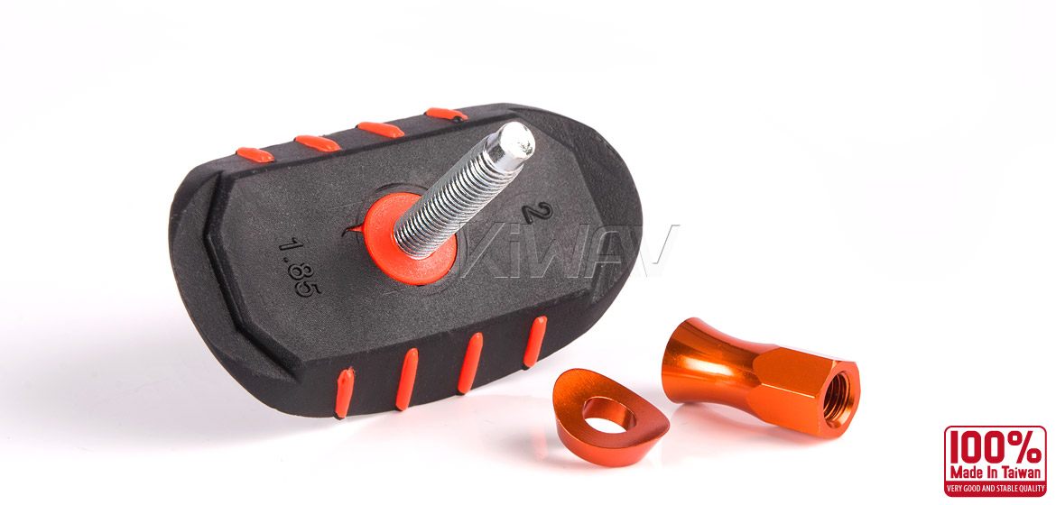 KiWAV Motorcycle Dirt Bike Rim Alloy Lock 1.85 inch with orange rim lock nut