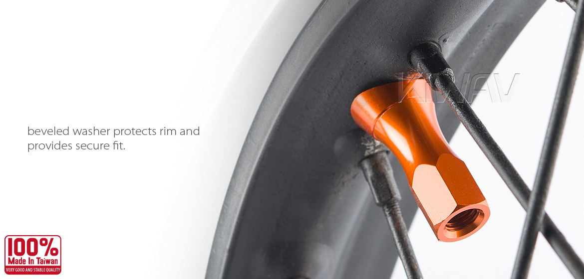 KiWAV Motorcycle Dirt Bike Rim Alloy Lock 2.15 inch with orange rim lock nut