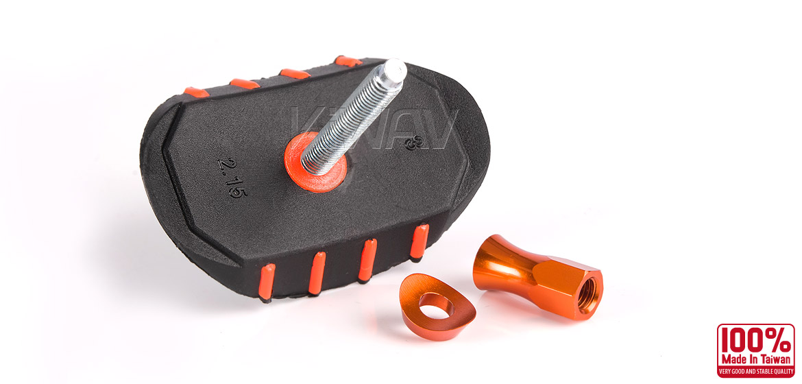 KiWAV Motorcycle Dirt Bike Rim Alloy Lock 2.15 inch with orange rim lock nut