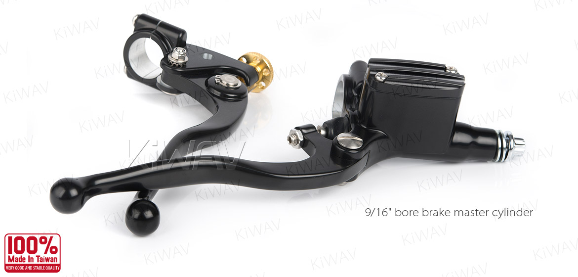 KiWAV Vintage hand control with mechanical clutch & hydraulic brake for 1 inch handlebar black