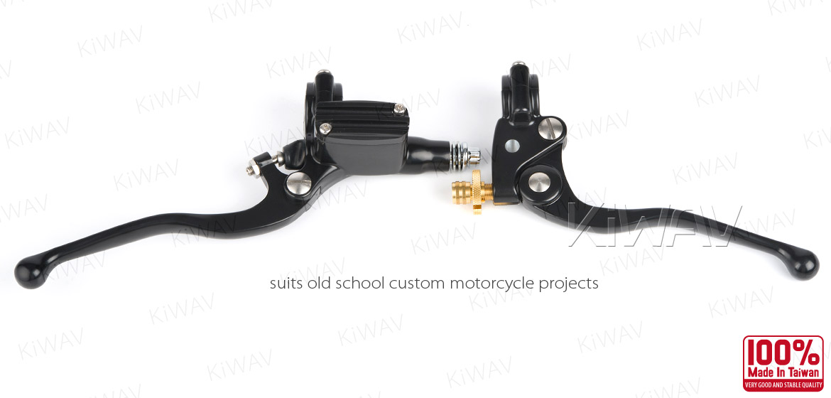 KiWAV Vintage hand control with mechanical clutch & hydraulic brake for 1 inch handlebar black