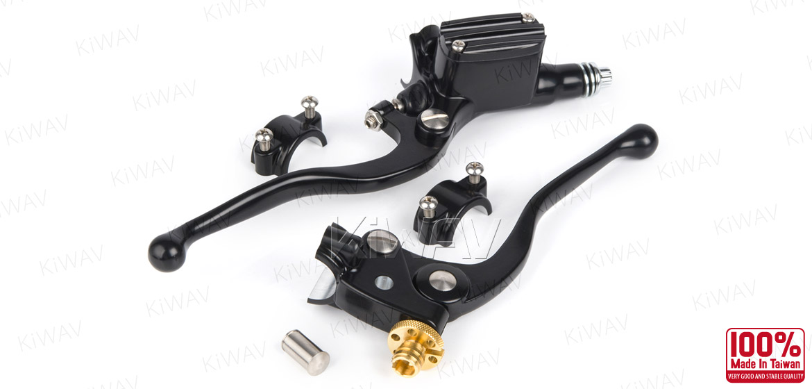 KiWAV Vintage hand control with mechanical clutch & hydraulic brake for 1 inch handlebar black