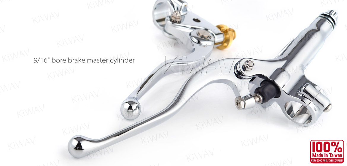 KiWAV Vintage hand control with mechanical clutch & hydraulic brake for 1 inch handlebar chrome