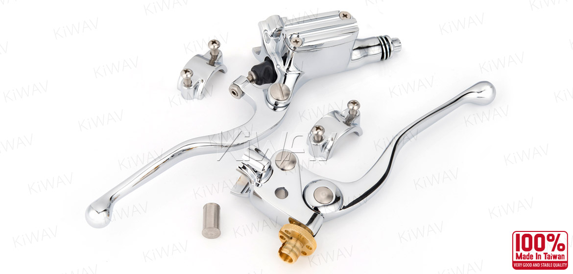 KiWAV Vintage hand control with mechanical clutch & hydraulic brake for 1 inch handlebar chrome