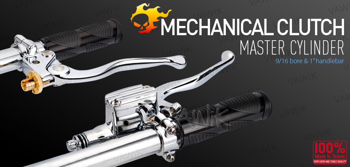 VAWiK Vintage hand control with mechanical clutch & hydraulic brake for 1 inch handlebar chrome