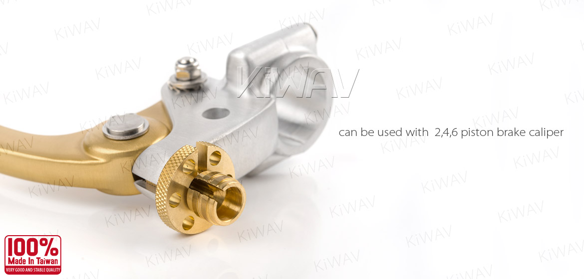 KiWAV Vintage hand control with mechanical clutch & hydraulic brake for 1 inch handlebar silver gold