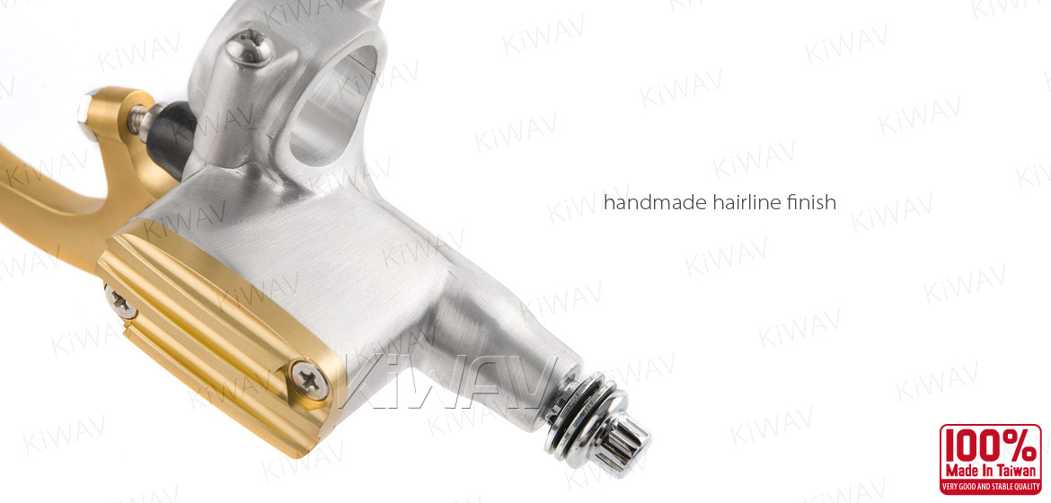 KiWAV Vintage hand control with mechanical clutch & hydraulic brake for 1 inch handlebar silver gold