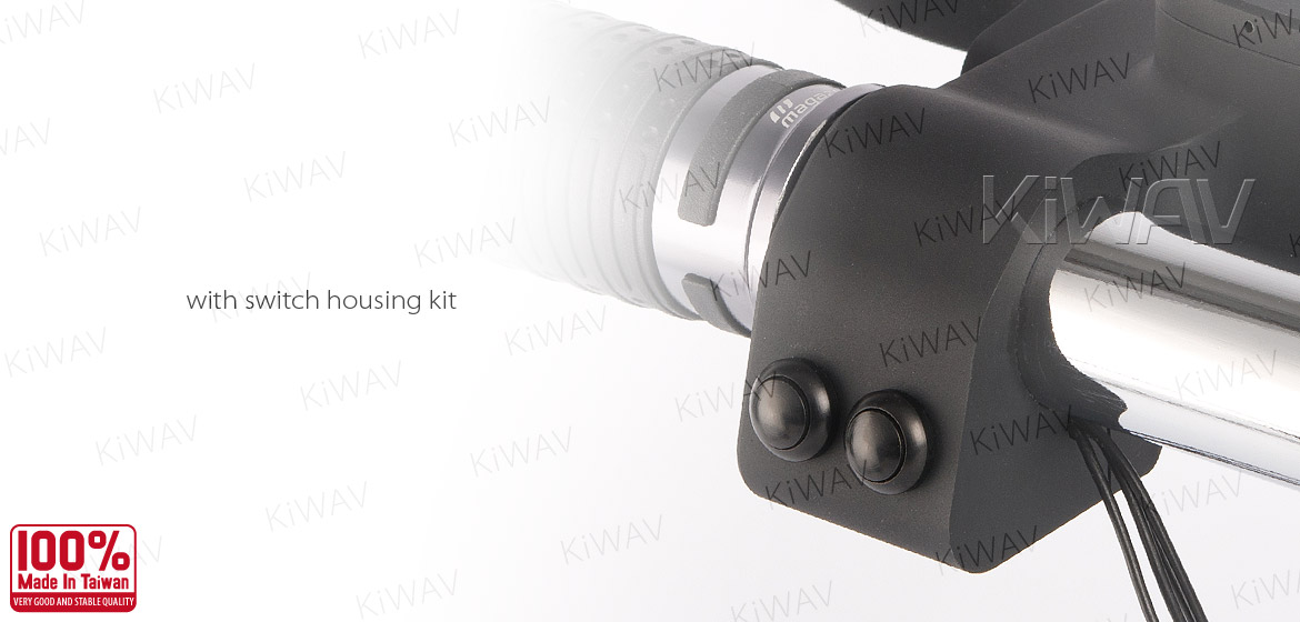 KiWAV Cable and Hydraulic Master Cylinder for dual-disc 5/8 bore with switch housing kit black