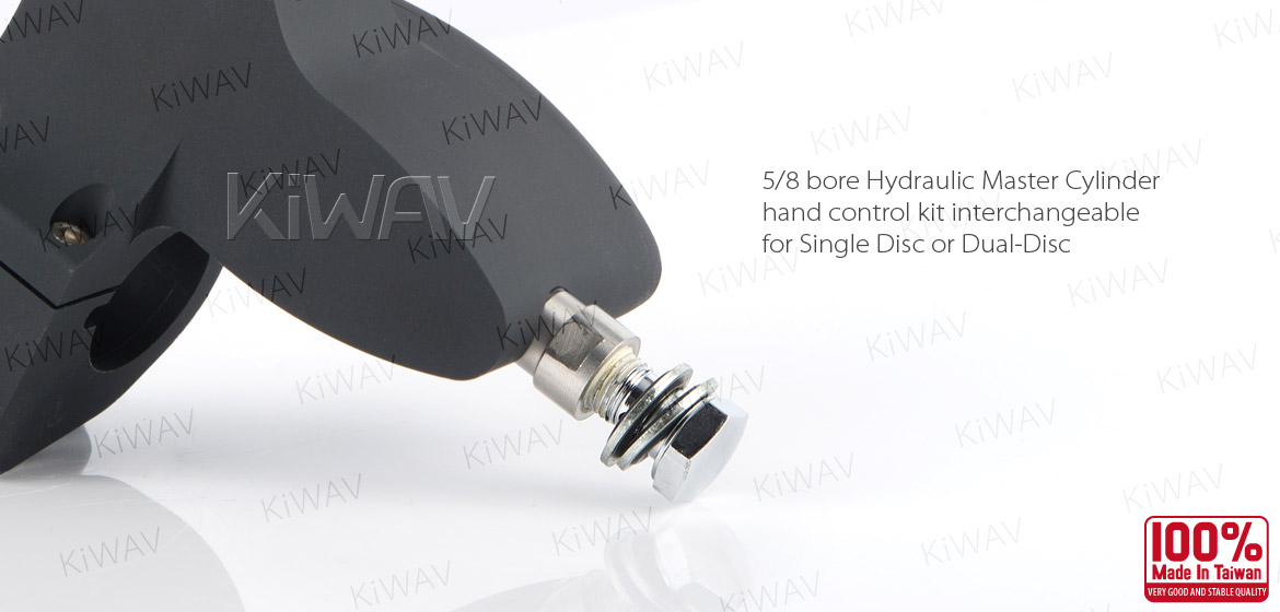 KiWAV Cable and Hydraulic Master Cylinder for dual-disc 5/8 bore with switch housing kit black