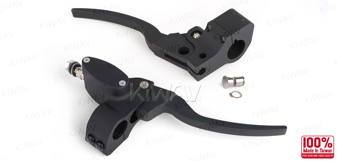 KiWAV Cable and Hydraulic Master Cylinder for dual-disc 5/8 bore with switch housing kit black