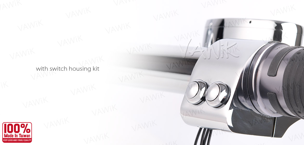 VAWiK Hydraulic Master Cylinder for dual-disc 5/8 bore with switch housing kit chrome
