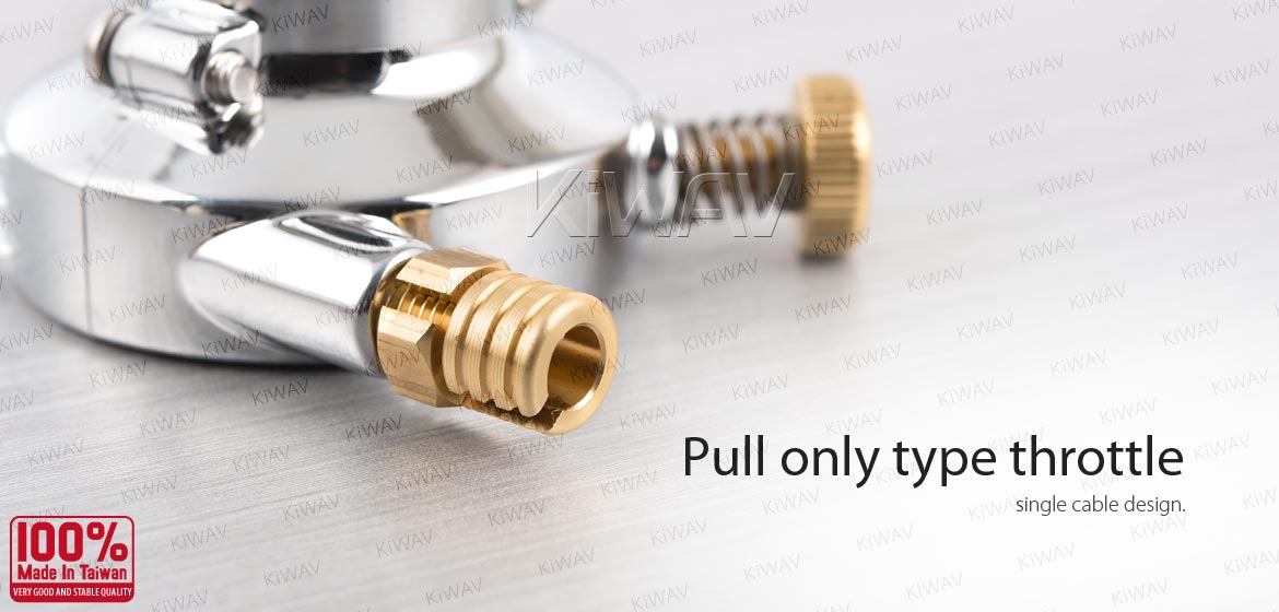 KiWAV Vintage single cable throttle housing for 1 inch handlebar chrome