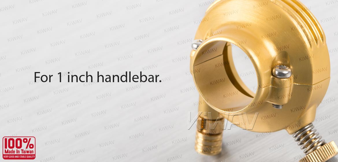 KiWAV Vintage single cable throttle housing for 1 inch handlebar gold