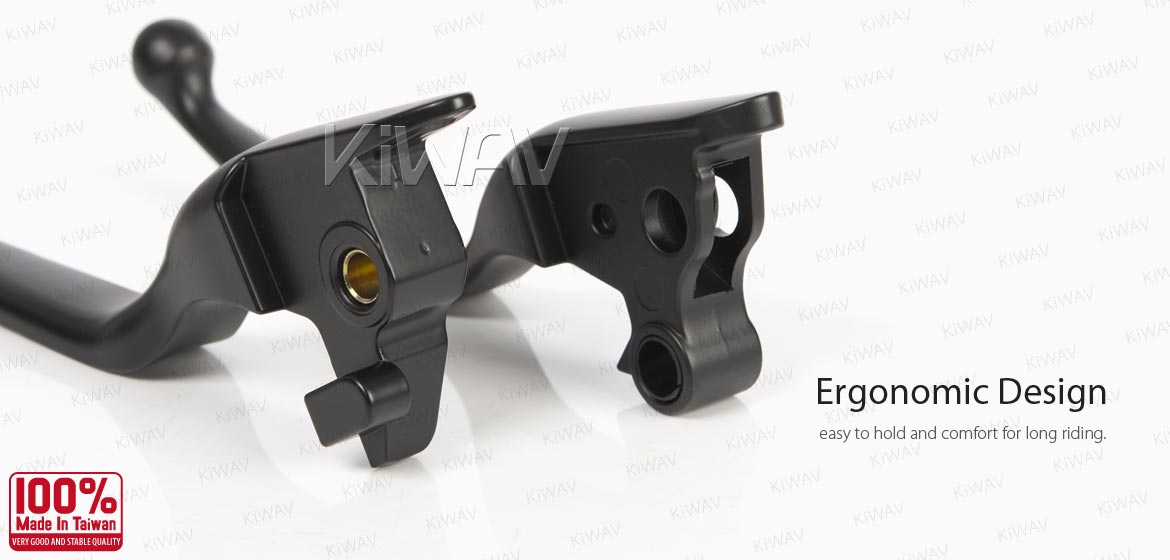 KiWAV hydraulic brake and cable clutch hand control levers clean look black harley davidson '18-later Softail models