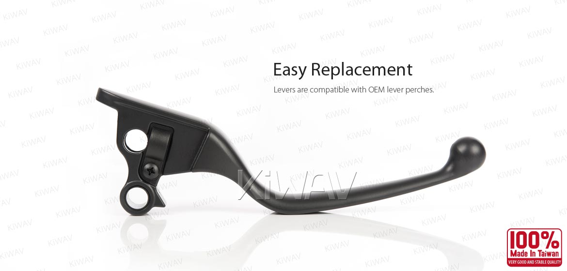 KiWAV hydraulic brake and cable clutch hand control levers clean look black harley davidson '18-later Softail models