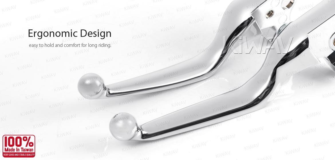 KiWAV hydraulic brake and cable clutch hand control levers clean look chrome harley davidson '18-later Softail models