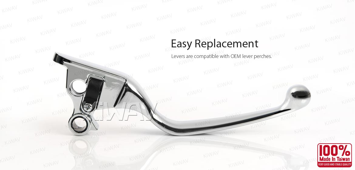 KiWAV hydraulic brake and cable clutch hand control levers clean look chrome harley davidson '18-later Softail models