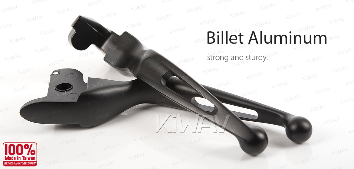KiWAV hydraulic brake clutch hand control levers slotted cut 1 black harley davidson '14-'16 Touring models