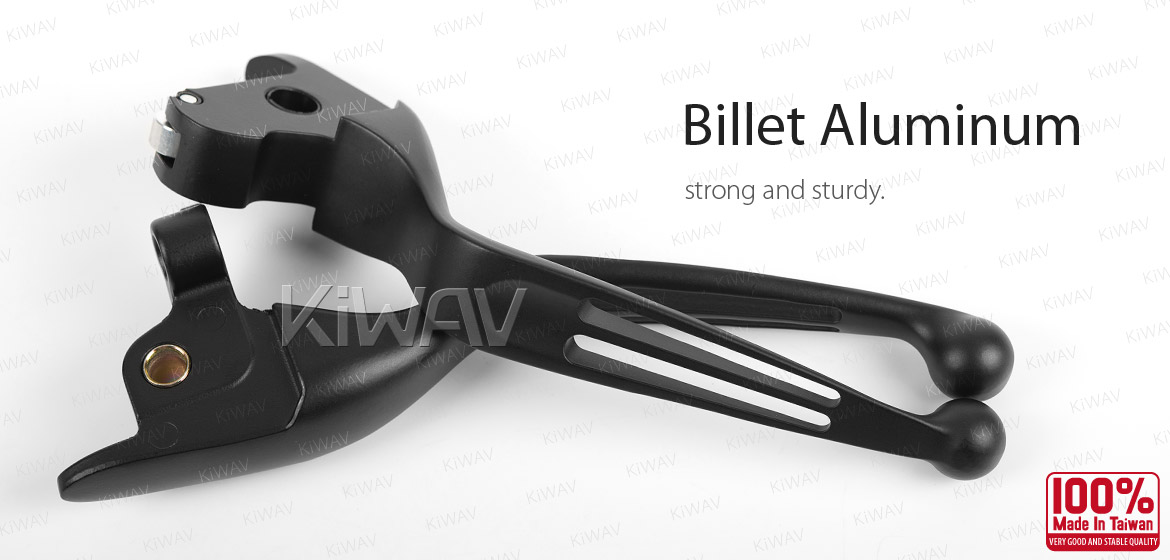 KiWAV hydraulic brake clutch hand control levers slotted cut 2 black harley davidson '14-'16 Touring models