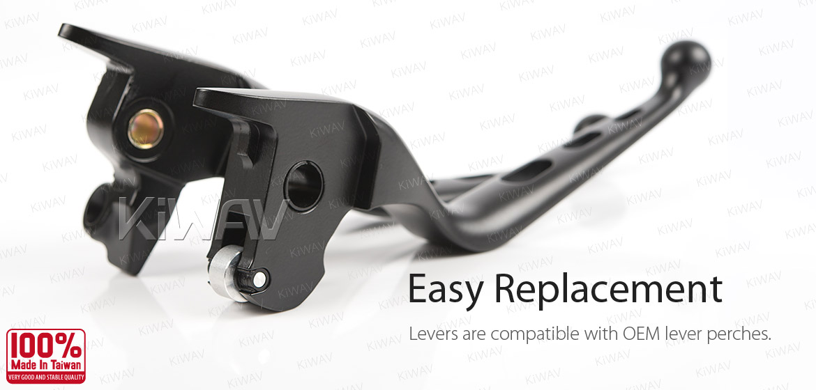 KiWAV hydraulic brake clutch hand control levers edgecut cut 3 black harley davidson '14-'16 Touring models