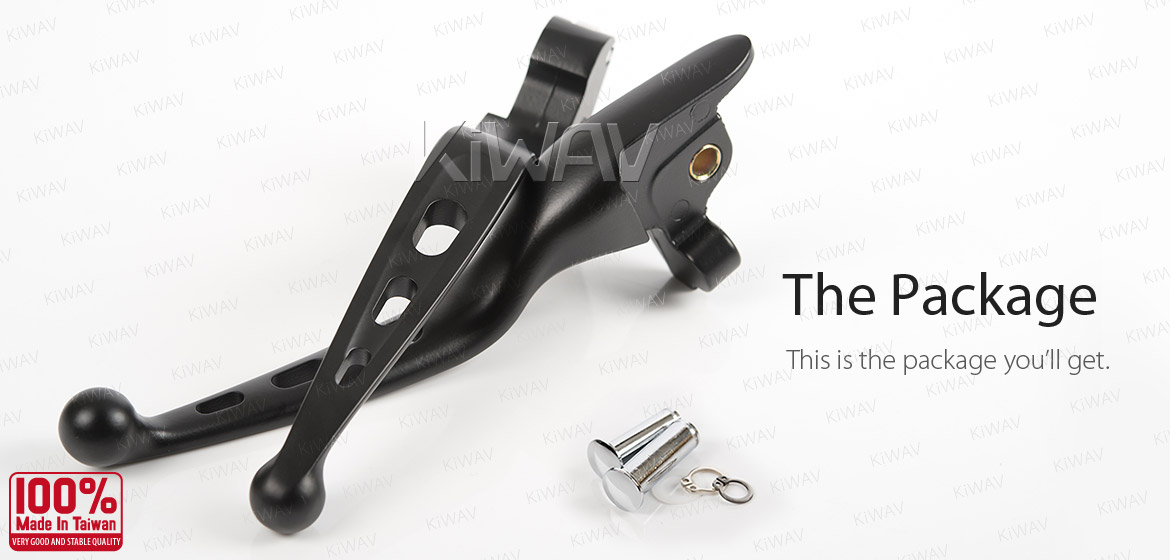 KiWAV hydraulic brake clutch hand control levers edgecut cut 3 black harley davidson '14-'16 Touring models