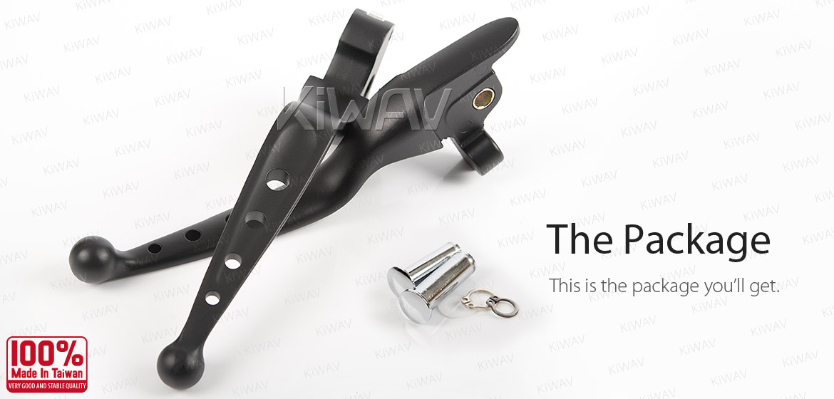 KiWAV hydraulic brake clutch hand control levers edgecut cut 4 black harley davidson '14-'16 Touring models