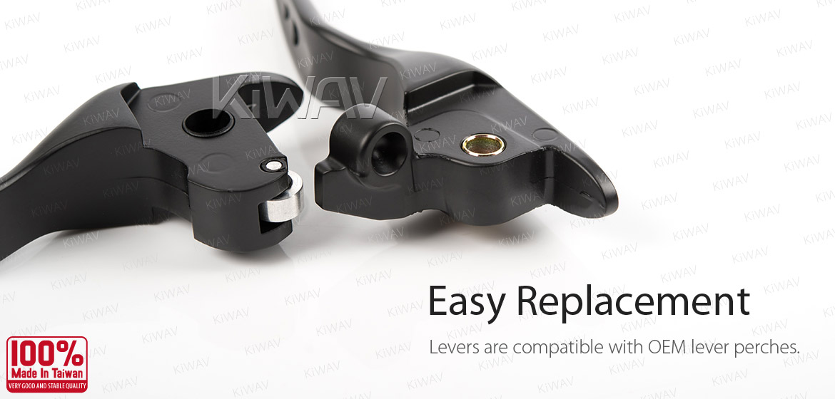 KiWAV hydraulic brake clutch hand control levers edgecut cut 5 black harley davidson '14-'16 Touring models