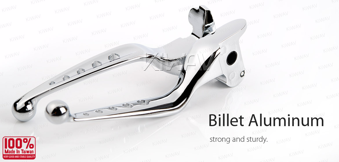 KiWAV hydraulic brake clutch hand control levers edgecut cut 5 chrome harley davidson '14-'16 Touring models