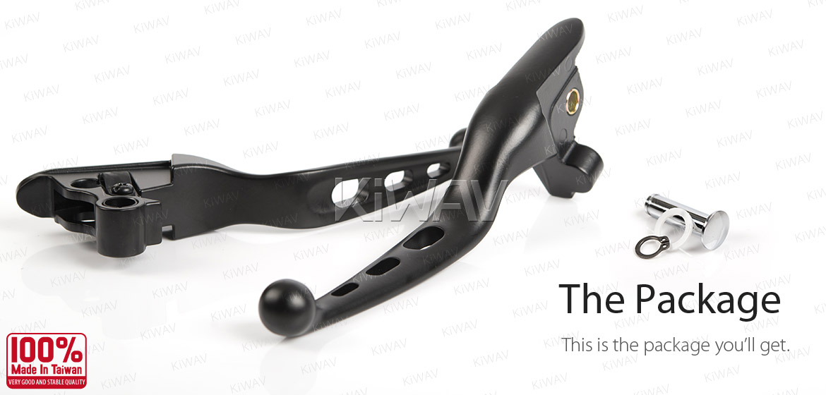 KiWAV hydraulic brake and cable clutch hand control levers edgecut cut 3 black harley davidson '08-'13 Touring & Trike models