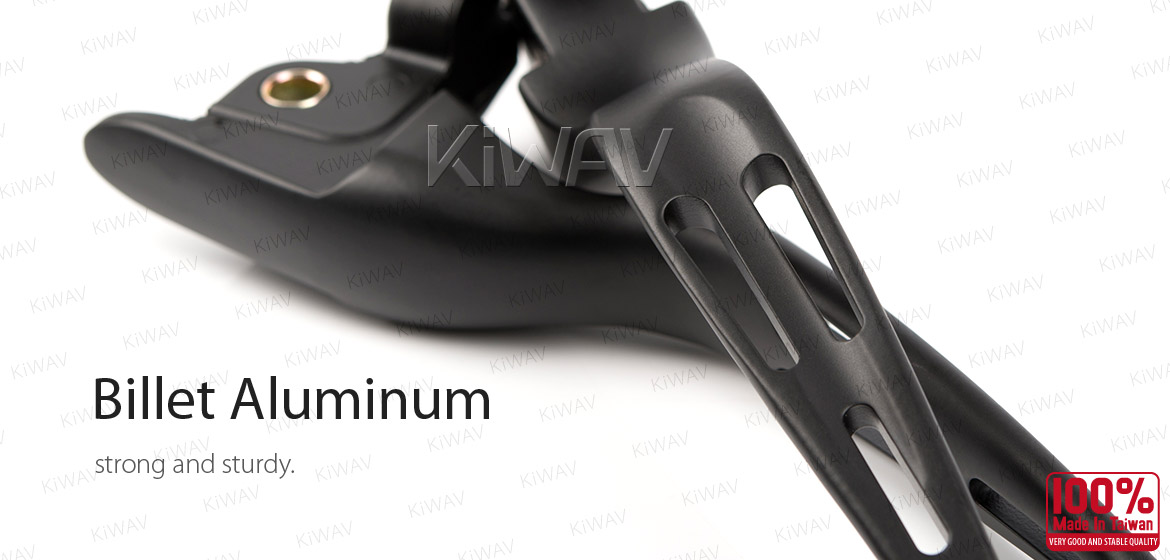 KiWAV hydraulic brake and cable clutch hand control levers slotted cut 3 black harley davidson '08-'13 Touring & Trike models
