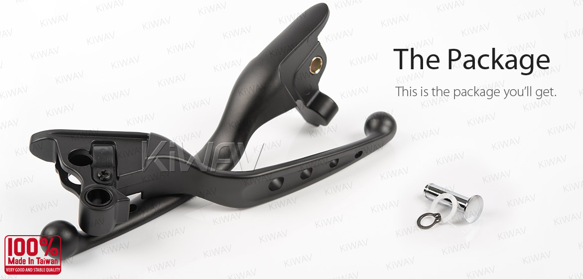 KiWAV hydraulic brake and cable clutch hand control levers edgecut cut 4 black harley davidson '08-'13 Touring & Trike models