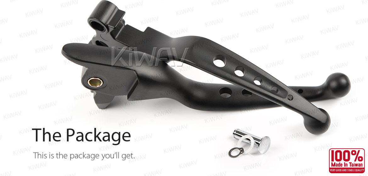 KiWAV hydraulic brake and cable clutch hand control levers edgecut cut 5 black harley davidson '08-'13 Touring & Trike models